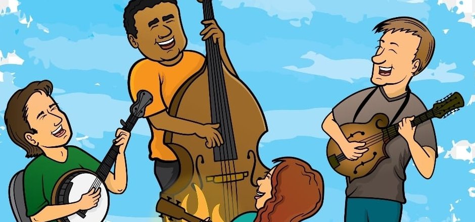 Illustration: musiker som jammar tillsammans